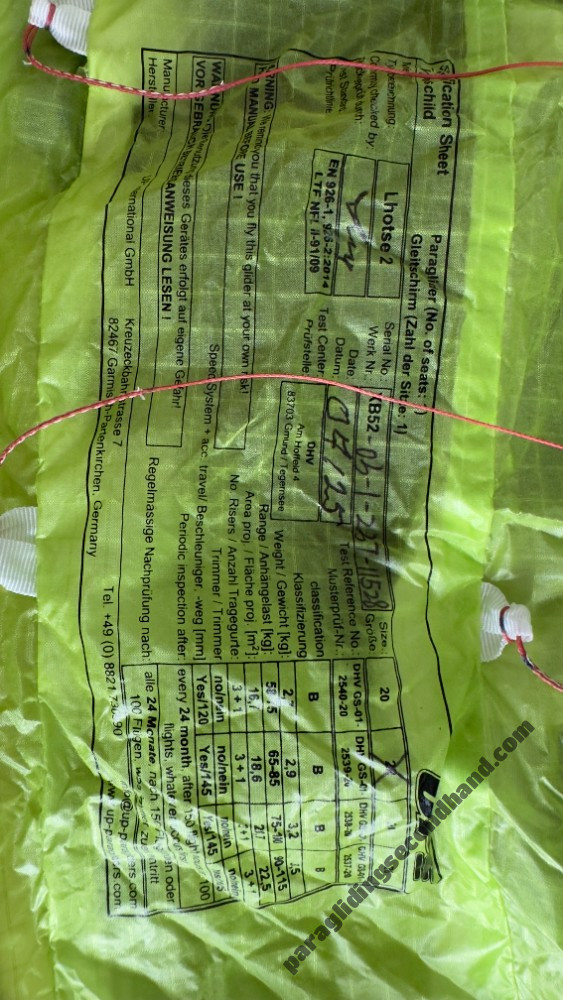 UP Lhotse 2, 22, 2025, (65-85kg), 0h