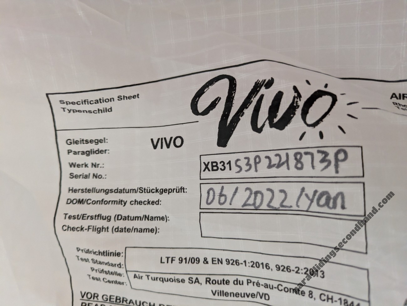 Air Design Vivo, Small, 2022, (72-92kg), 25h