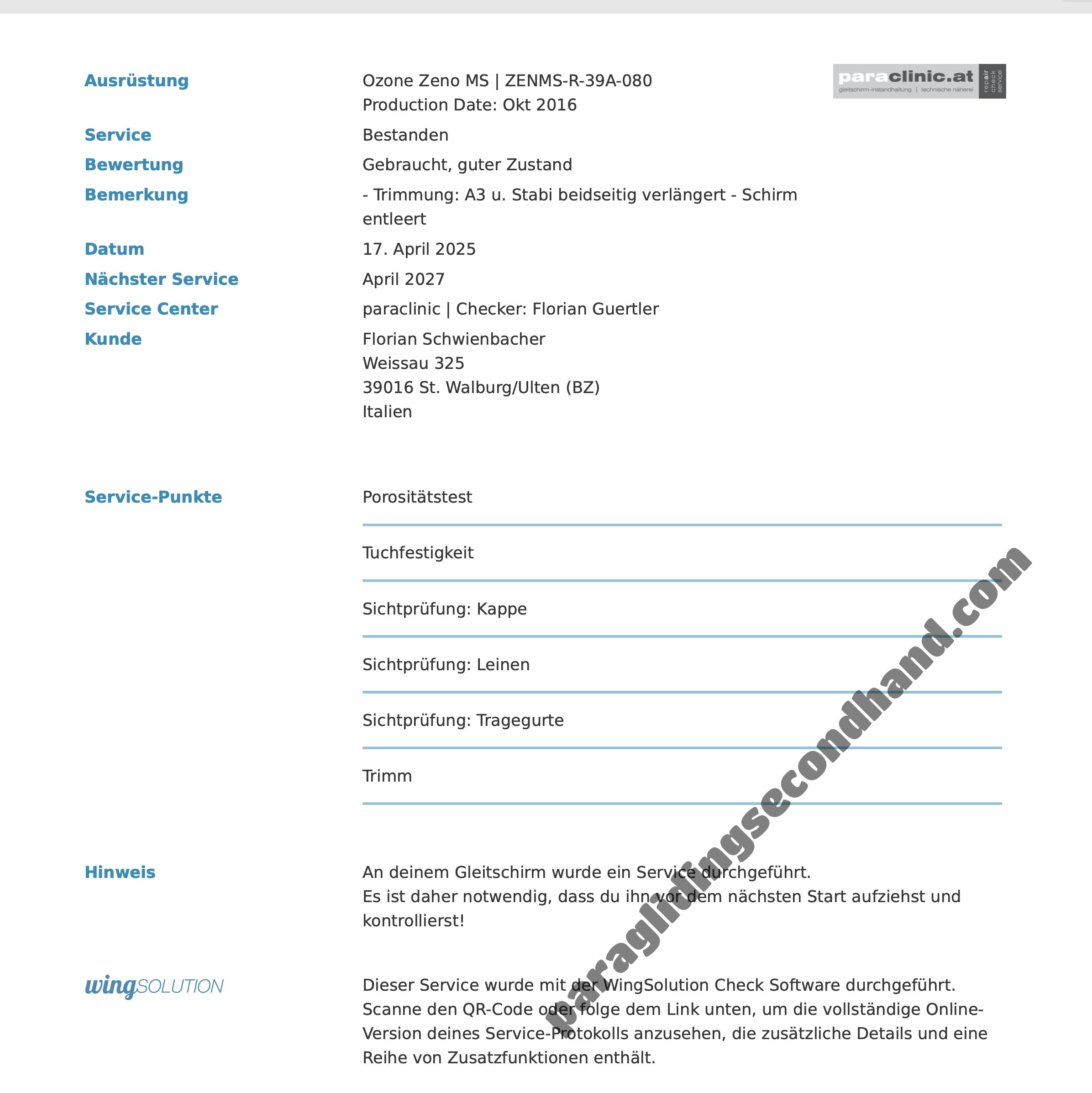 Ozone Zeno, MS, 2016, (85-100kg), 350h