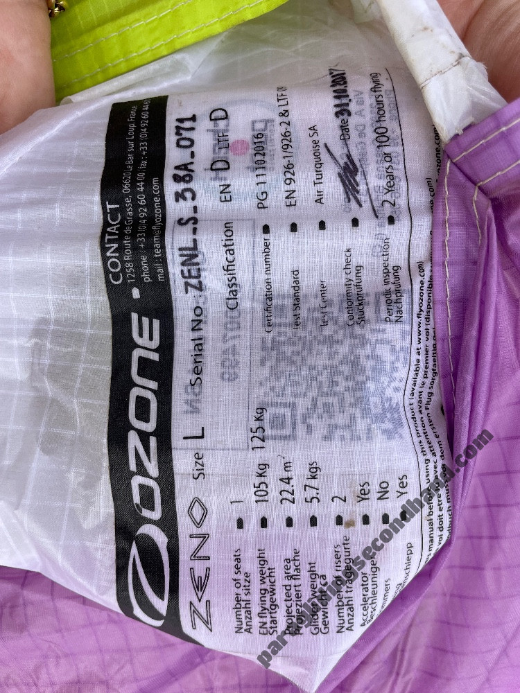 Ozone Zeno, L, 2017, (105-125kg), 250h