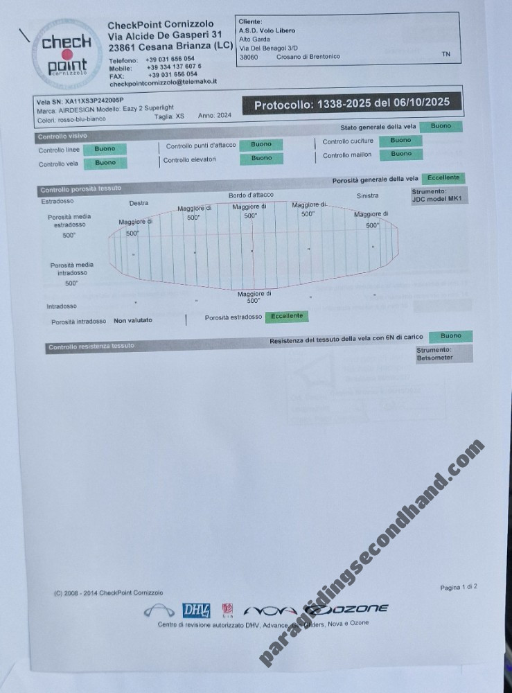 Air Design Eazy SL 2, XS, 2024, (60-78kg), 30h