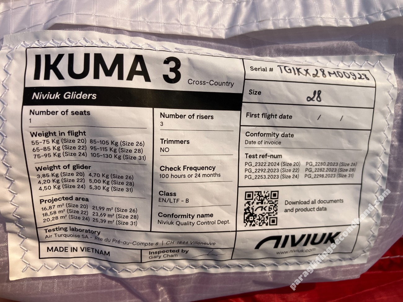 Niviuk IKUMA 3, L, 2025, (95-115kg), 20h