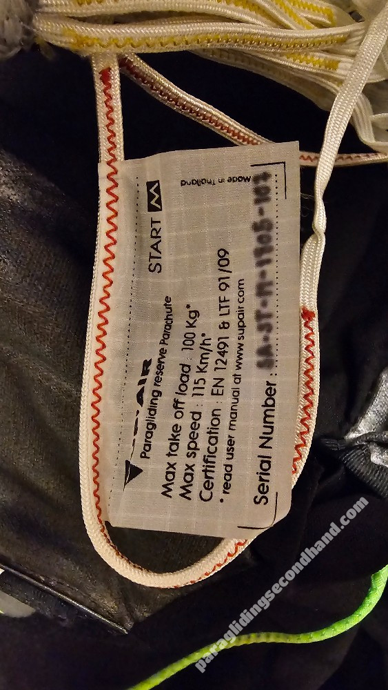 Supair Eona – size M – 80–105 kg – 16 flight hours   +  Harness Supair Access M   +  Reserve Supair Start M