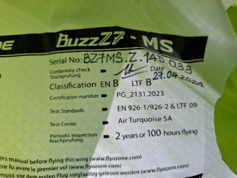 Ozone Buzz Z7, MS, 2024, (75-95kg), 20h