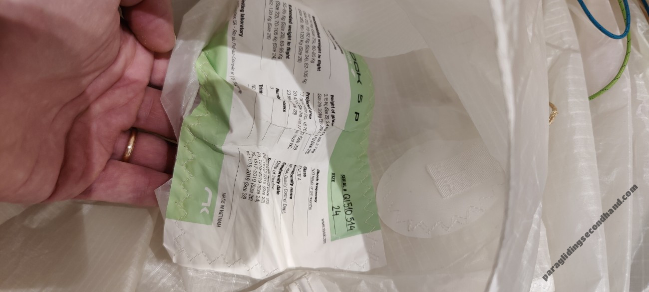 Niviuk Hook 5P, 24, 2021, (70-92kg), 70h