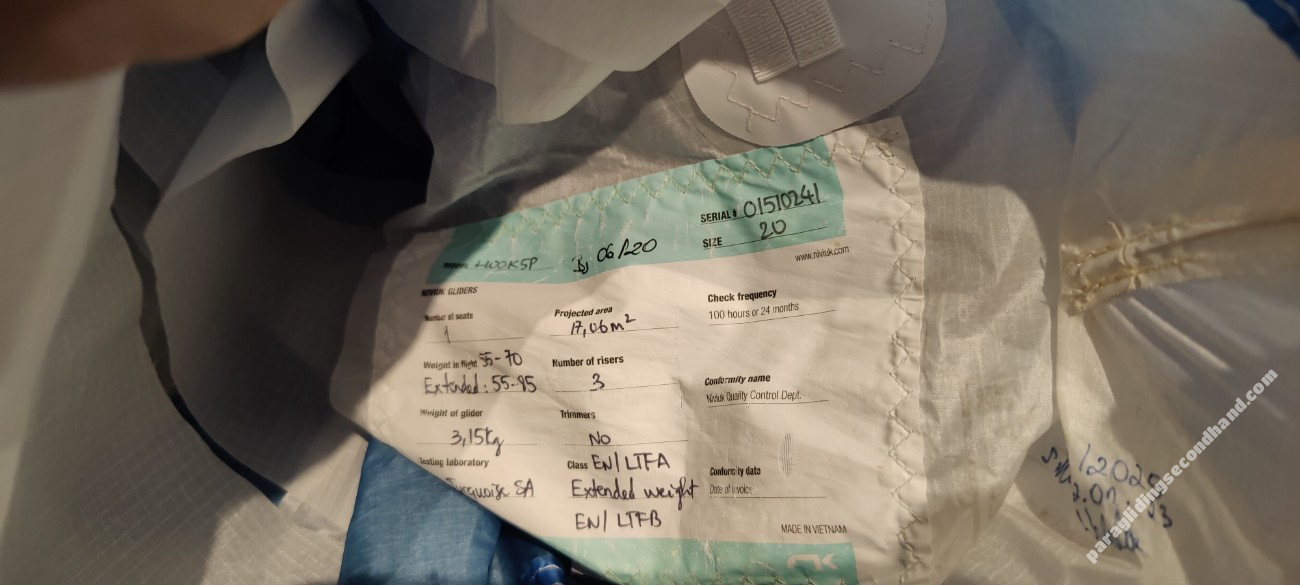 Niviuk Hook 5P, 20, 2020, (55-70kg), 80h