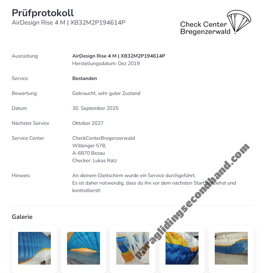 Air Design Rise 4, M, 2019, (85-105kg), 50h