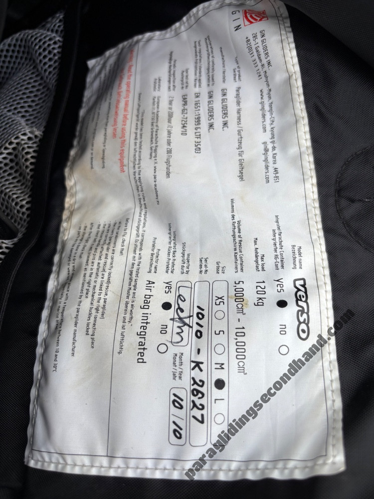 GIN Gliders Verso., M, 2010