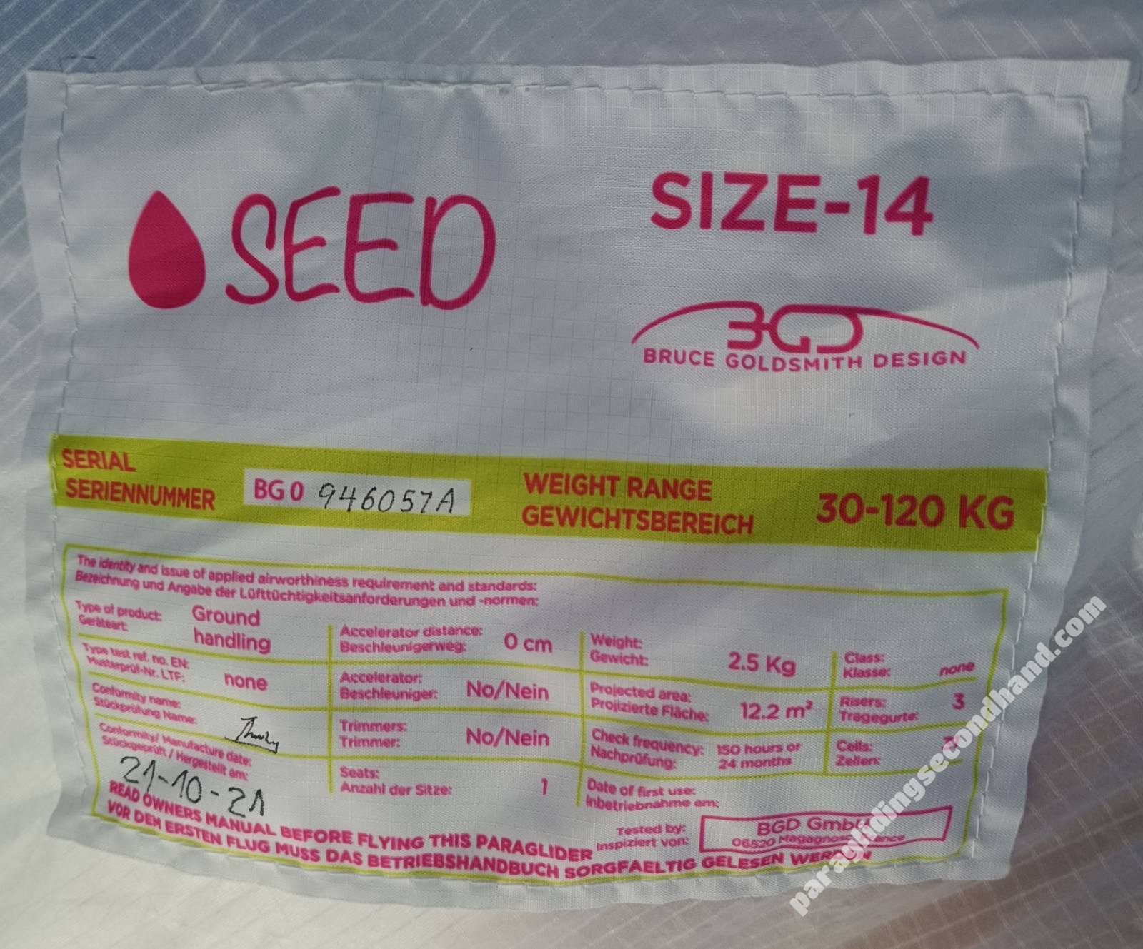 BGD Seed, 14, 2021, (30-120kg), 10h