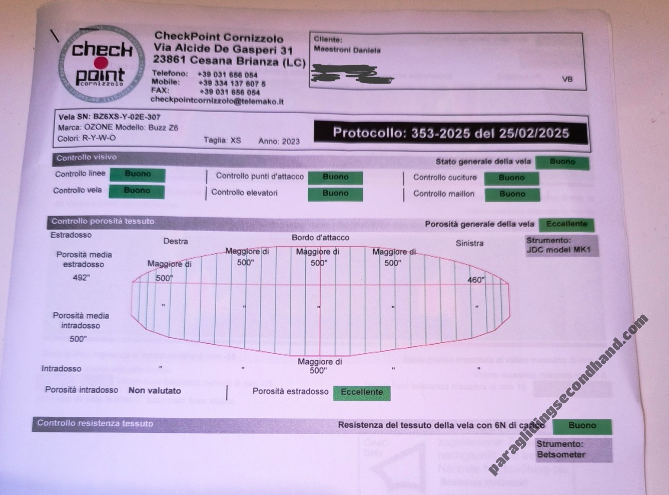 Ozone Buzz Z6, XS, 2023, (55-70kg), 60h