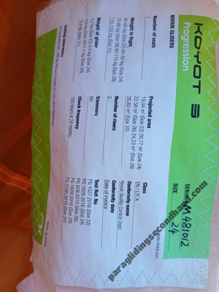 Niviuk Koyot 3 ( with video uploaded), 24, 2017, (60-80kg), 85h