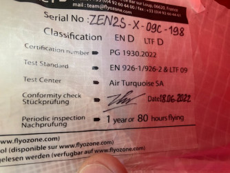 Ozone Zeno 2, S, 2022, (75-90kg), 140h