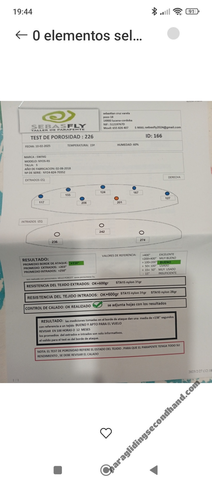 Swing Nyos rs, S, 2018, (75-95kg), 80h