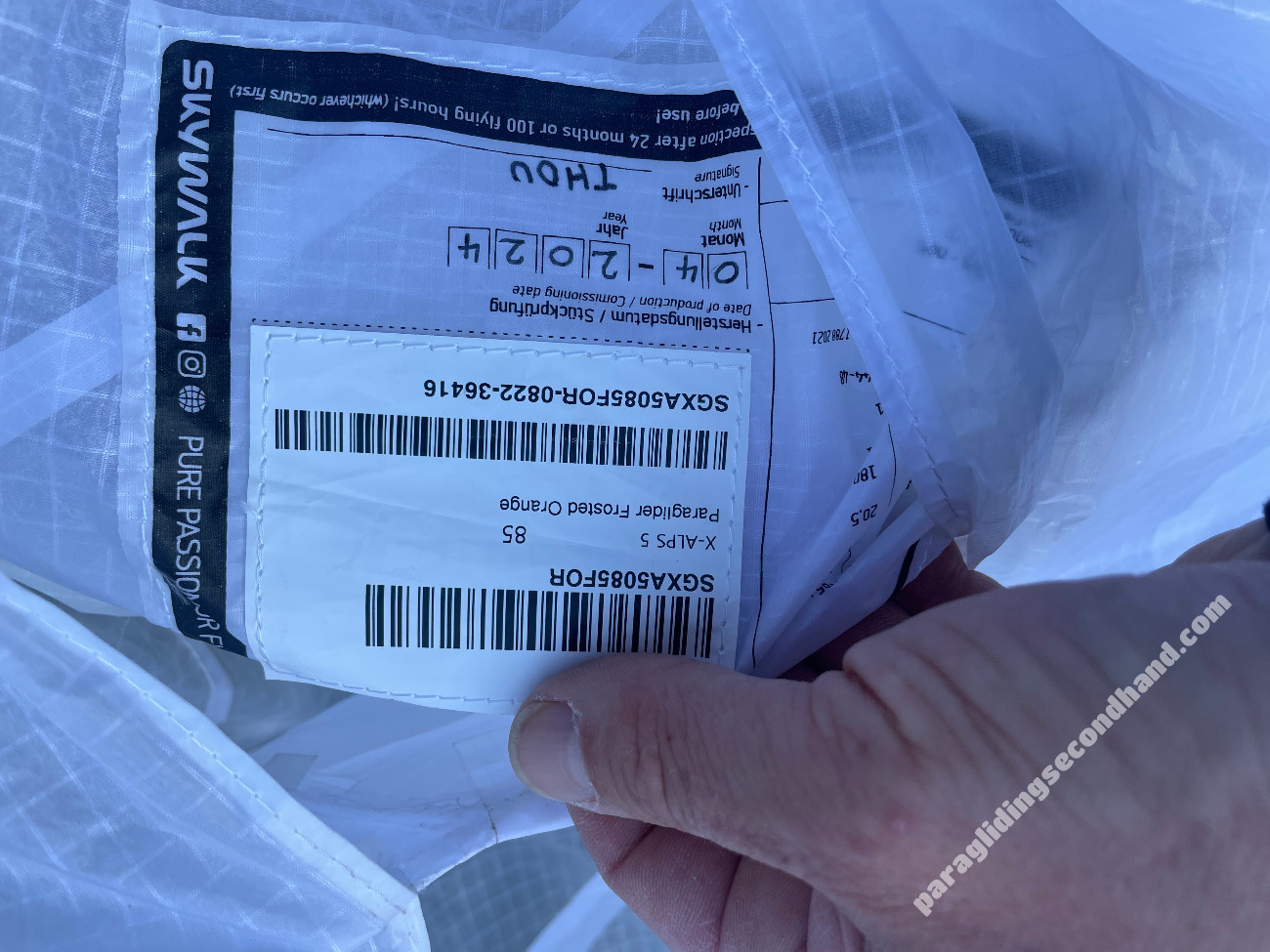 Skywalk X Alps 5 - 85+, 85 +, 2024, (65-87kg), 40h