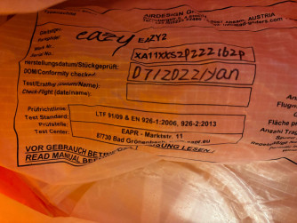 Air Design eazy, XXS, 2022, (50-65kg), 3h