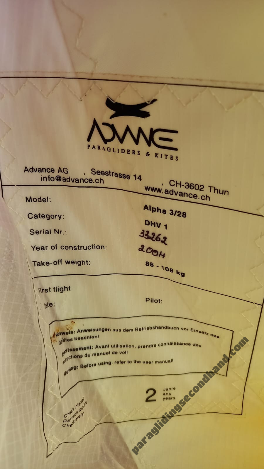 Advance Alpha 3, 28, 2004, (85-108kg), 300h