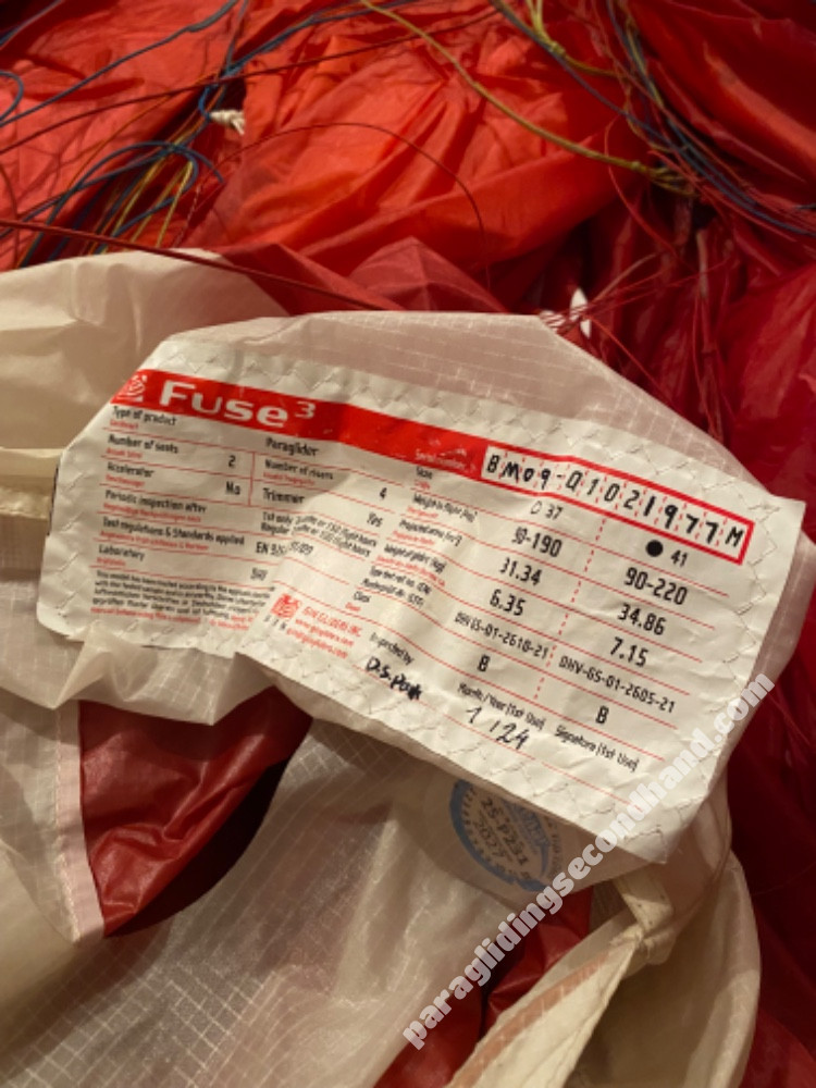 GIN Gliders Fuse 3, 41, 2024, (90-220kg), 123h