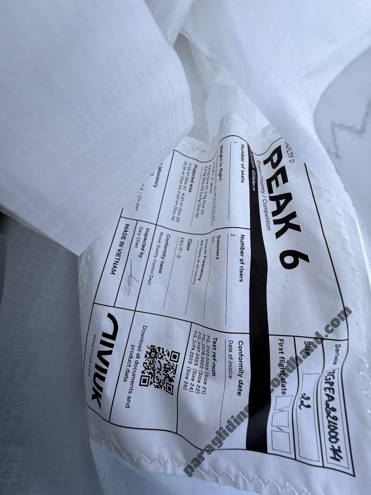 Niviuk Peak 6, Ms, 2025, (80-98kg), 30h