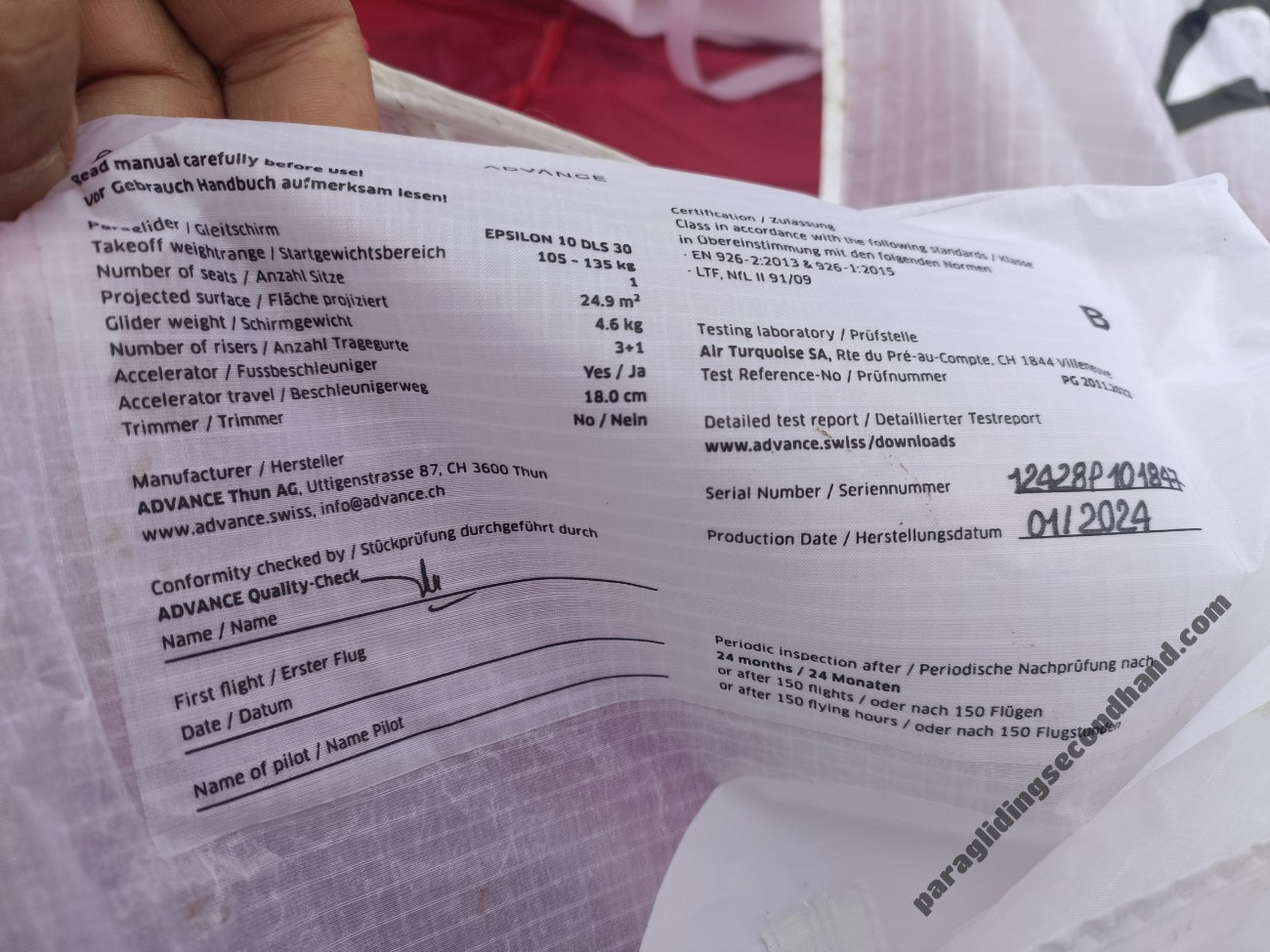 Advance Epsilon DLS, 30, 2024, (105-130kg), 30h