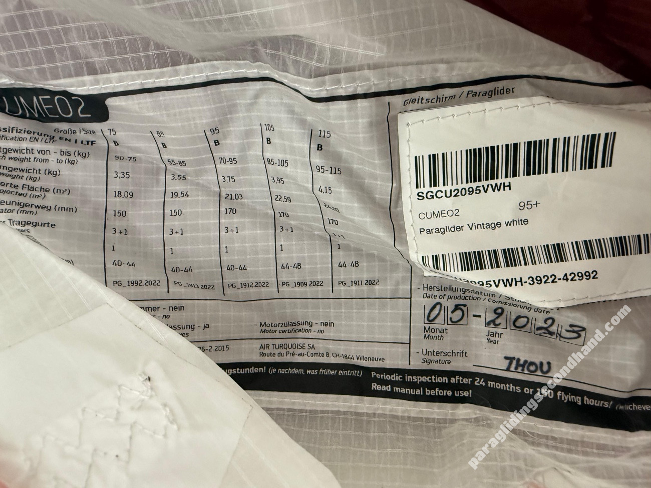 Skywalk CUMEO2, 95, 2023, (70-95kg), 80h