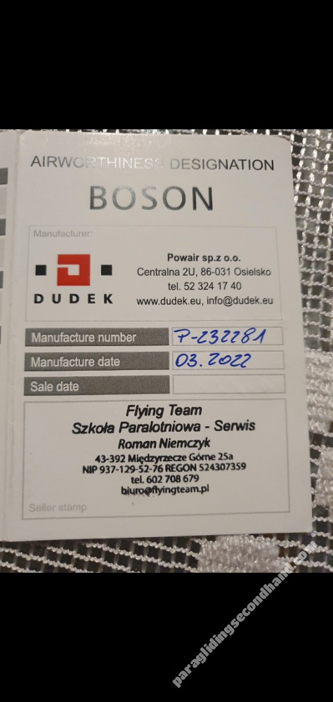 Dudek Boson, 34, 2022, (170-350kg), 30h