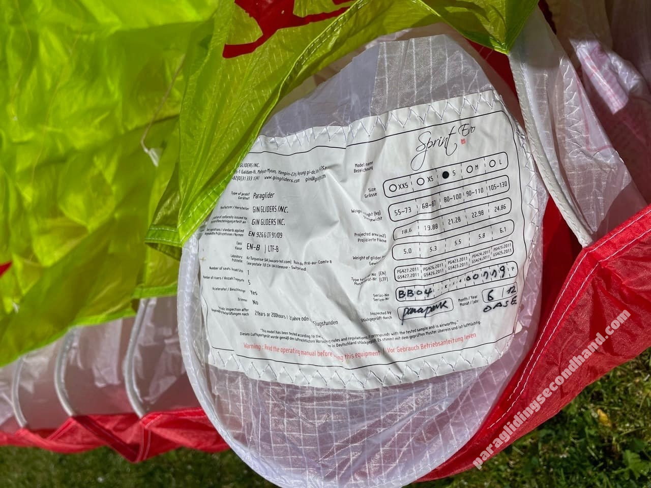 GIN Gliders sprint evo, 1, 2012, (80-100kg), 50h