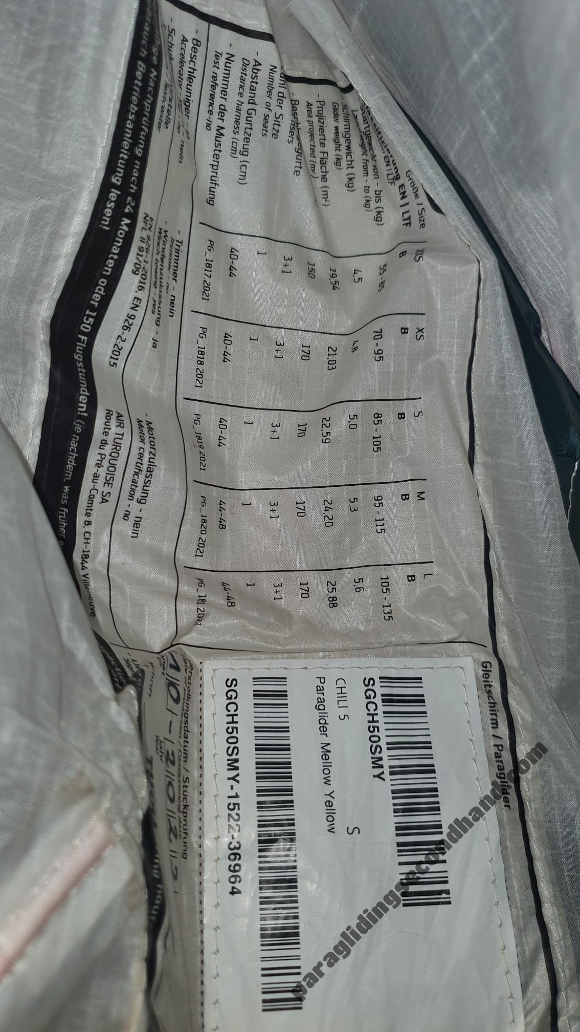 Skywalk chili 5, S, 2022, (85-105kg), 150h