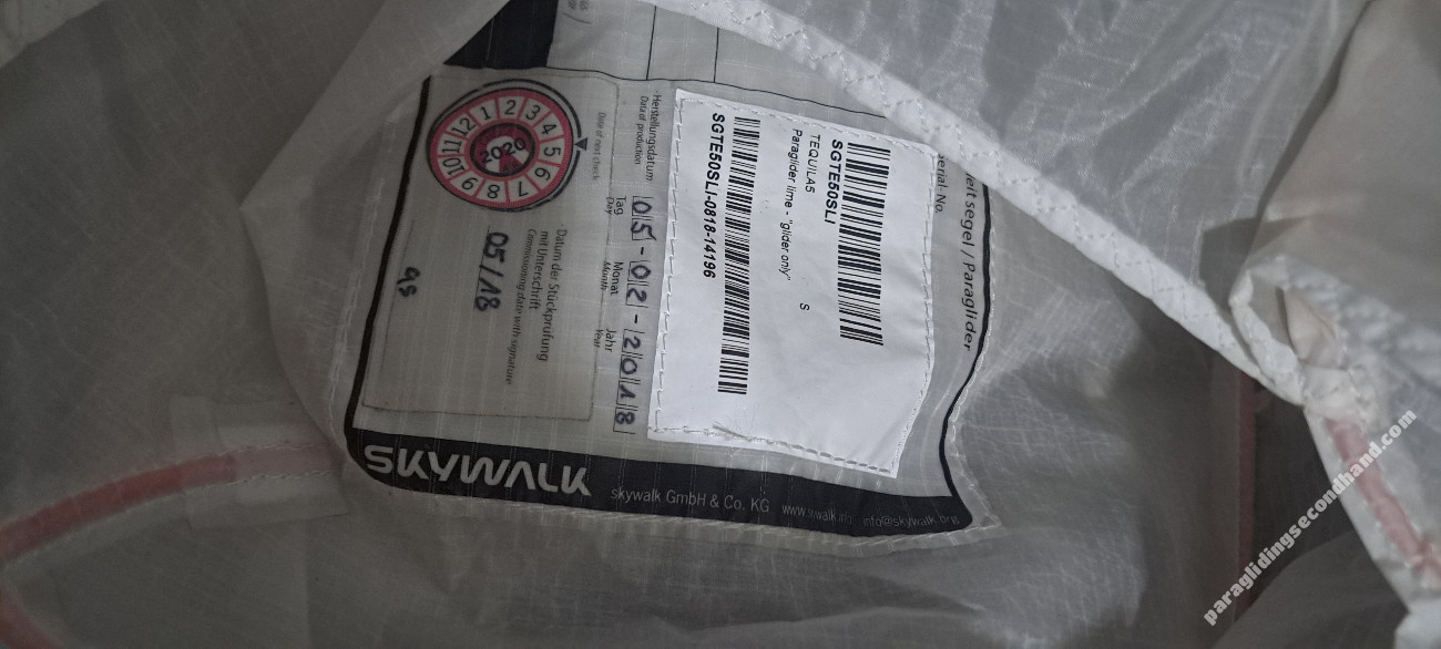 Skywalk Tequila 5, s, 2018, (75-95kg), 50h