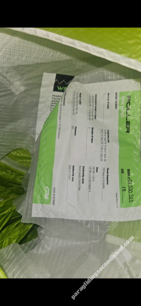 Niviuk Roller, 18, 2023, (0-0kg), 20h