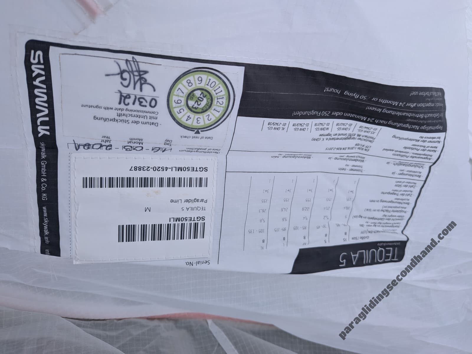 Skywalk Tequila 5, M, 2021, (85-105kg), 30h