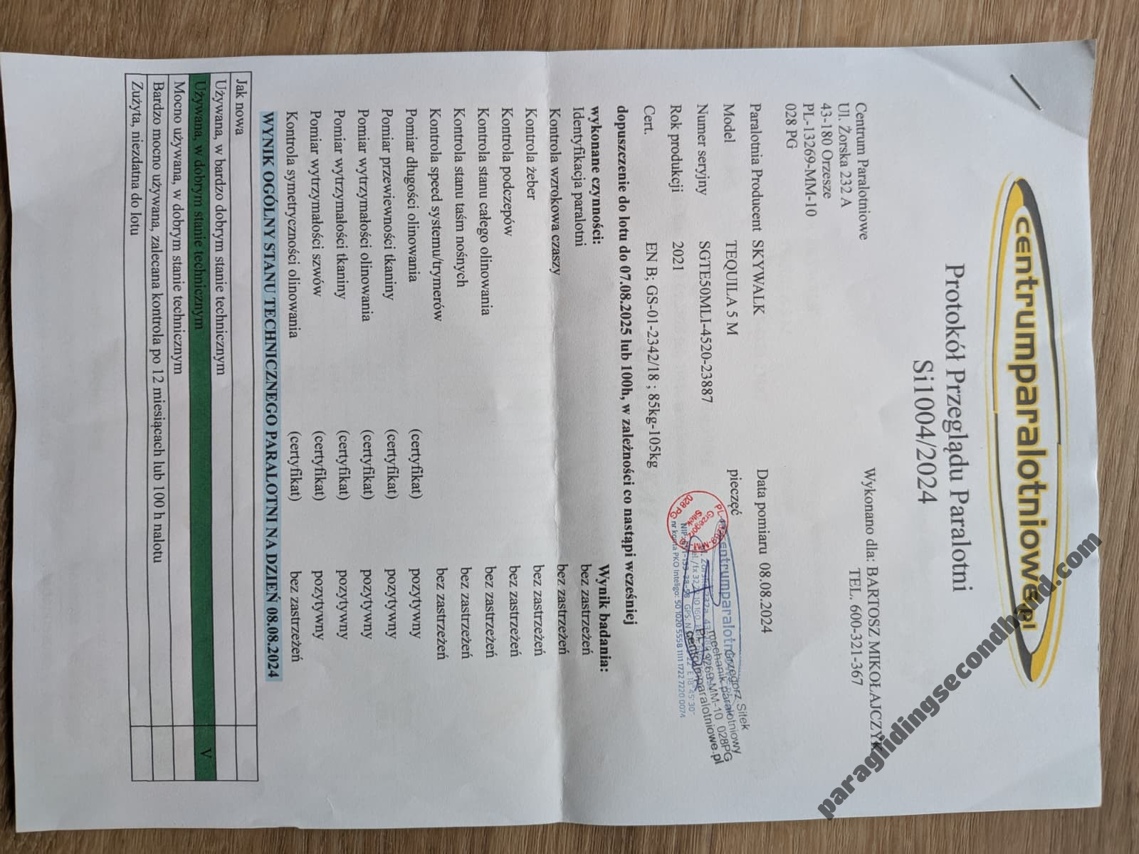 Skywalk Tequila 5, M, 2021, (85-105kg), 30h