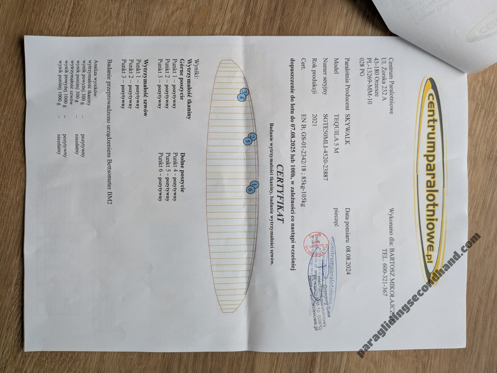 Skywalk Tequila 5, M, 2021, (85-105kg), 30h