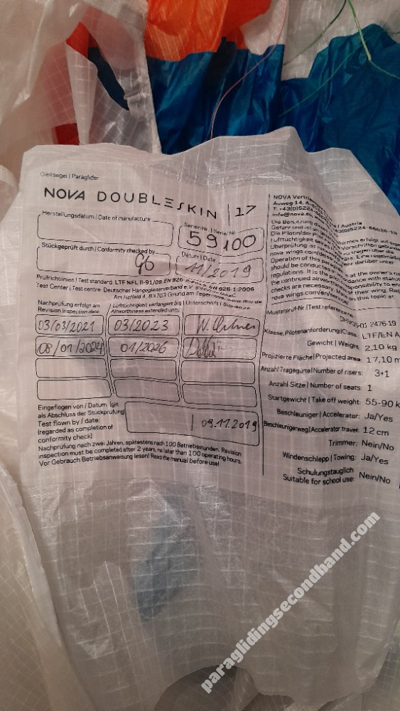 Nova Doubleskin, 17, 2019, (50-90kg), 60h