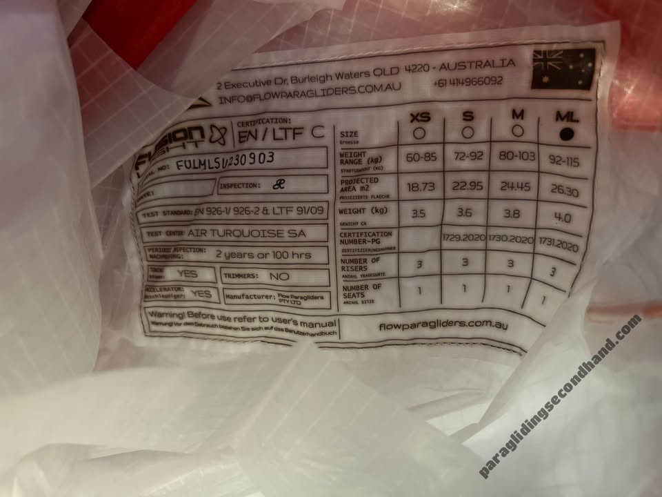 Flow Fusion Light, M/L, 2023, (92-115kg), 85h