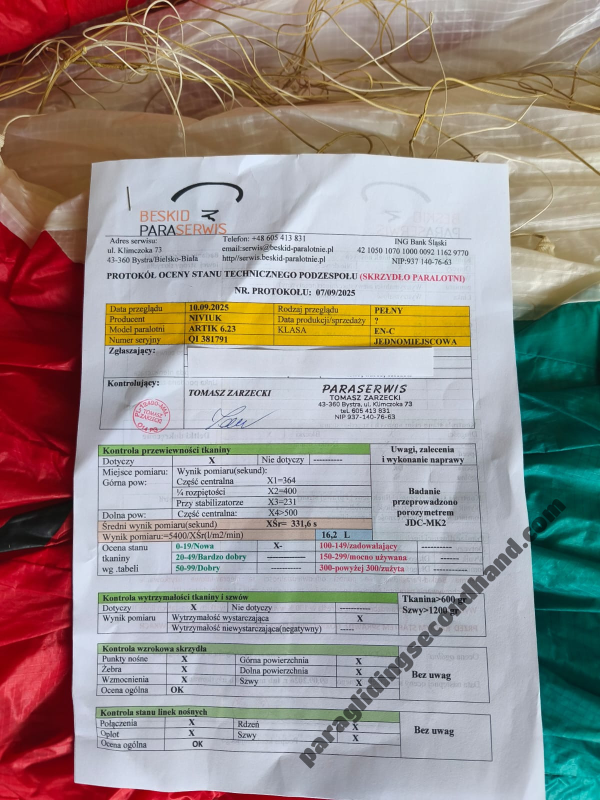 Niviuk Artik6, 23, 2020, (70-90kg), 94h