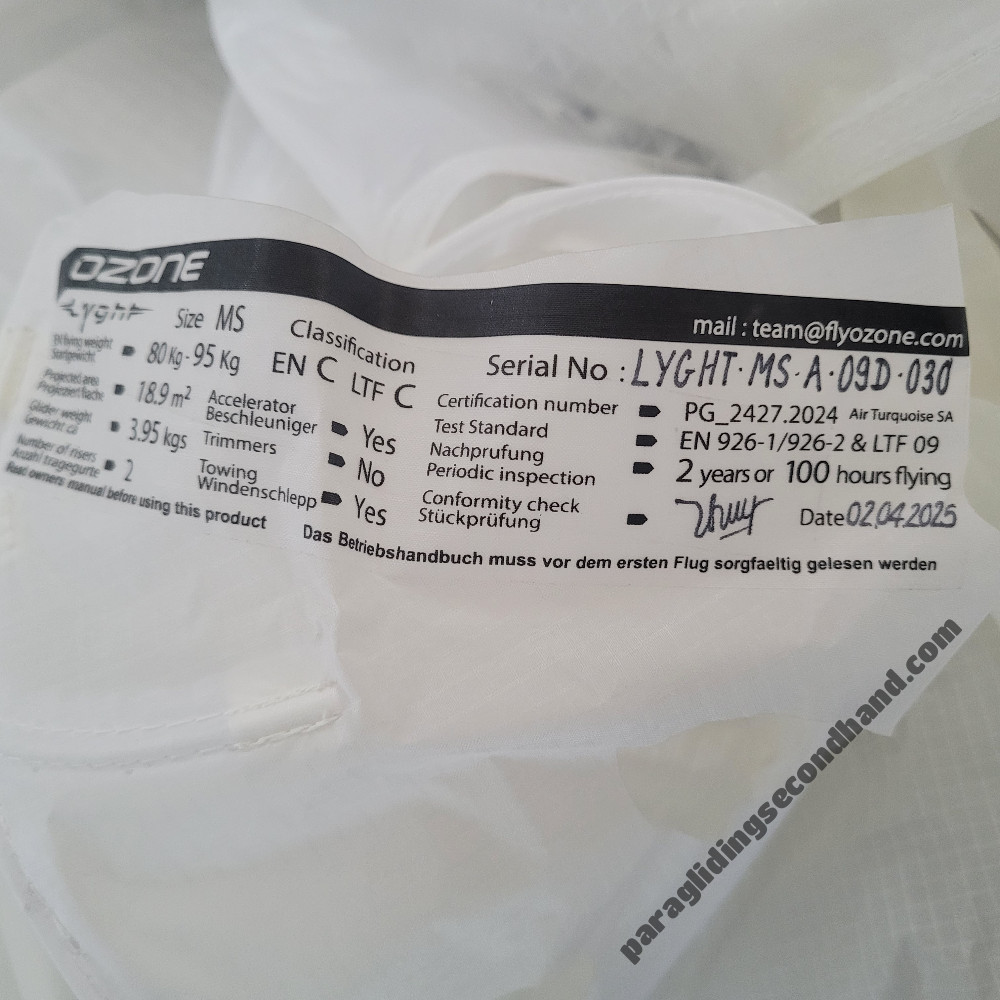 Ozone Lyght, MS, 2025, (80-95kg), 3h