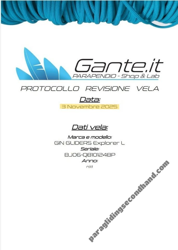 GIN Gliders Explorer, L, 2010, (95-115kg), 10h