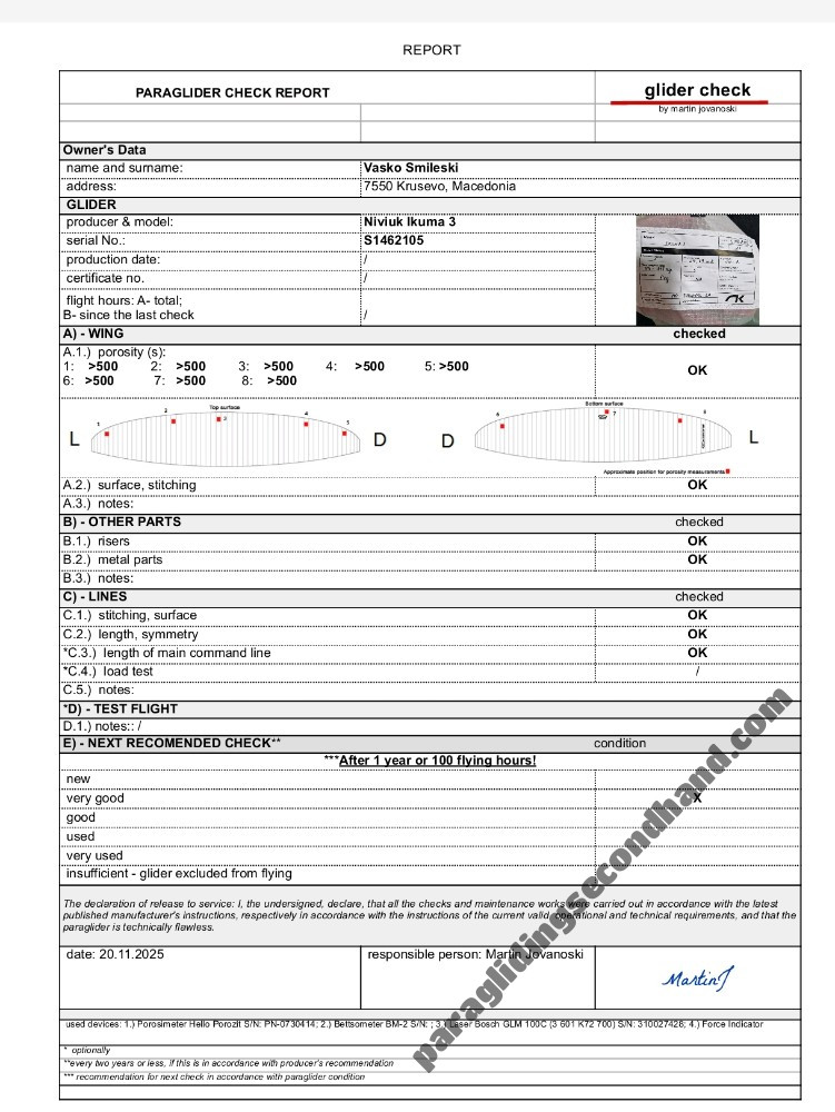 Niviuk Ikuma 3, L, 2024, (95-115kg), 70h