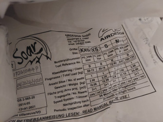 Air Design Soar 2, XS, 2024, (60-78kg), 125h