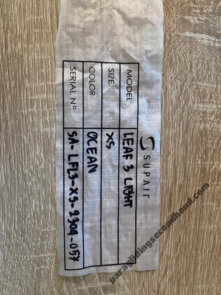 Supair LEAF 3 Light, XS, 2024, (50-70kg), 40h