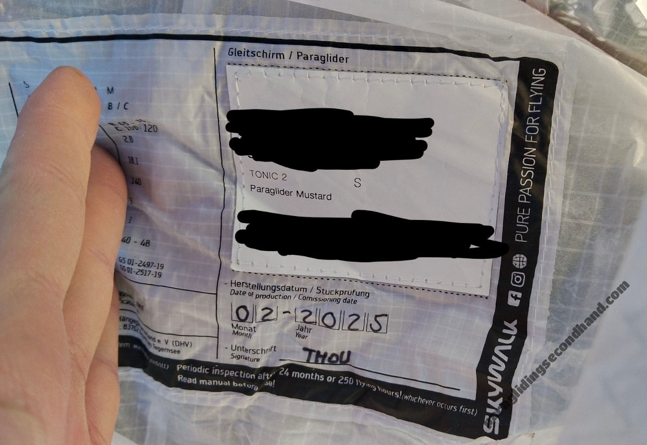 Skywalk Tonic 2, S, 2025, (50-105kg), 8h