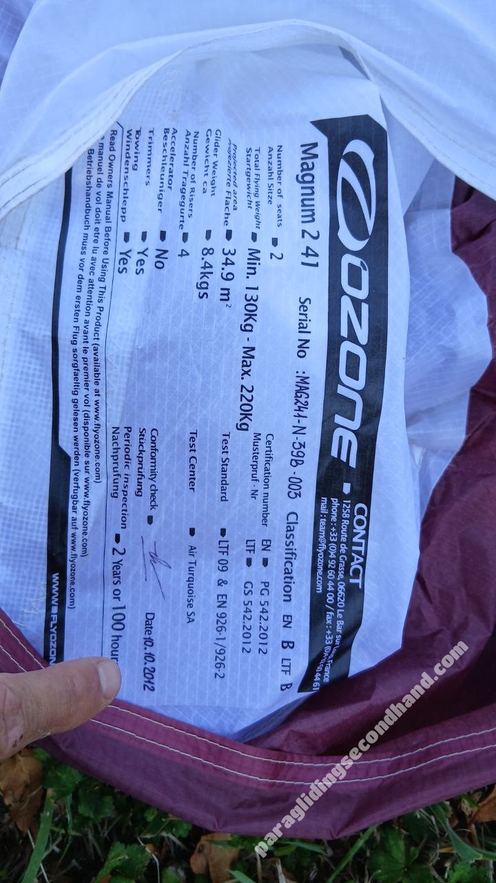 Ozone Magnu 2, 41, 2012, (130-220kg), 70h