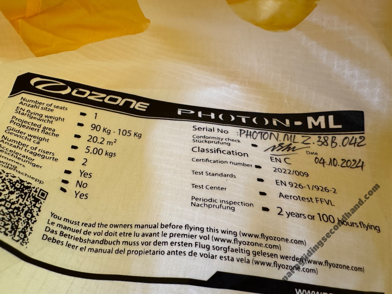 Ozone Photon, ML, 2024, (90-105kg), 22h