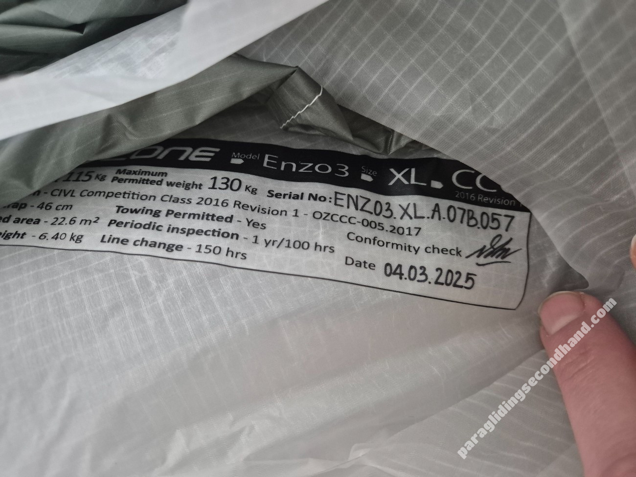 Ozone Enzo 3, XL, 2025, (115-130kg), 40h