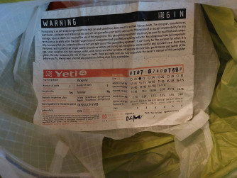 GIN Gliders Yeti 4, 22, 2019, (55-90kg), 200h