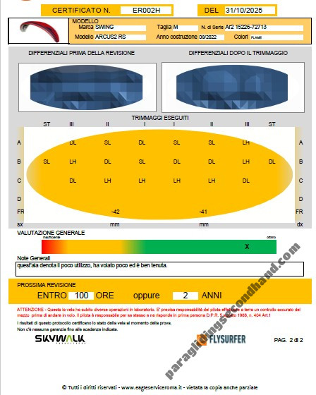 Swing Arcus 2 RS, M, 2022, (85-105kg), 60h