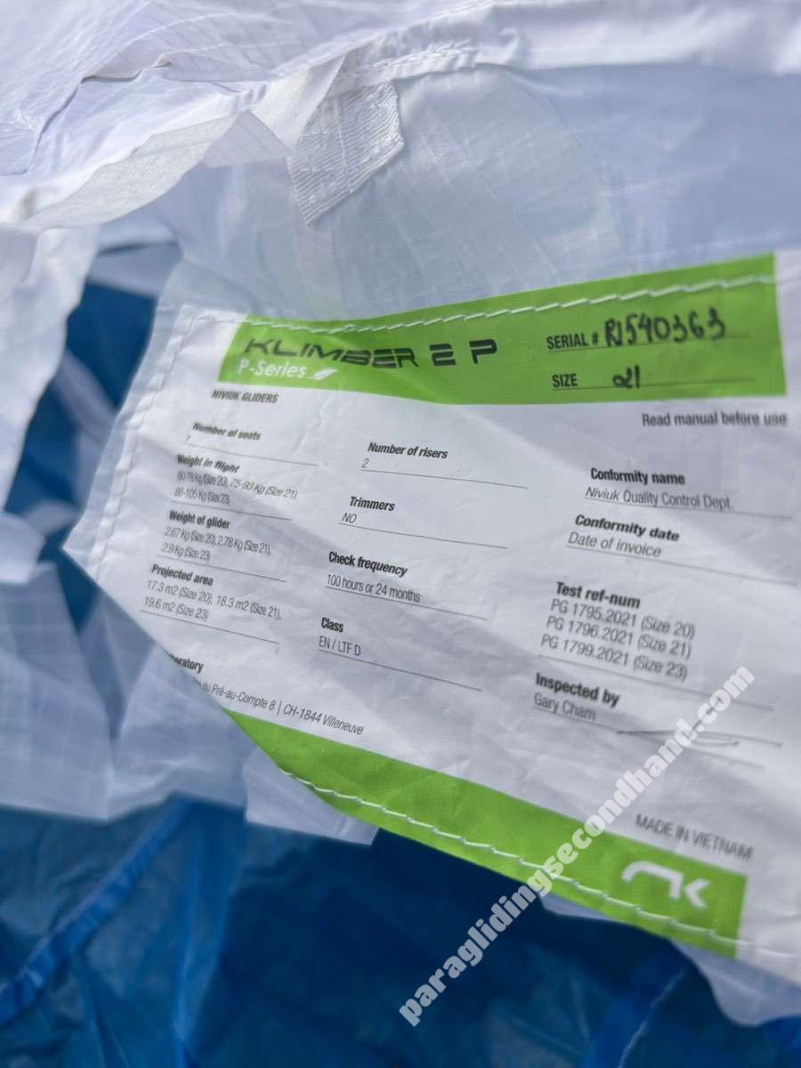 Niviuk Klimber 2 P, 21, 2022, (75-93kg), 28h