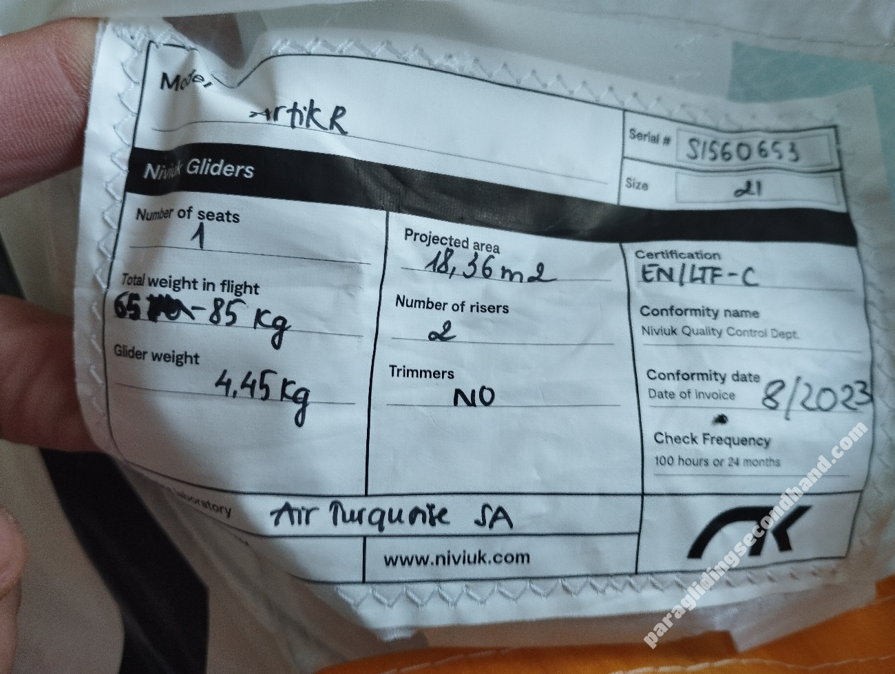 Niviuk Artik R, 21, 2023, (65-85kg), 80h