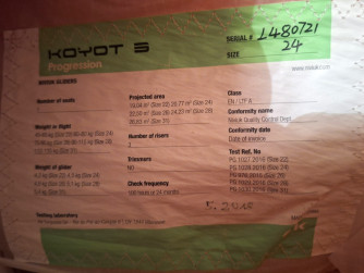 Niviuk Koyot 5, 24, 2018, (60-80kg), 25h