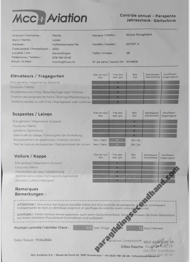 Niviuk Koyot 4, 28, 2022, (90-115kg), 40h